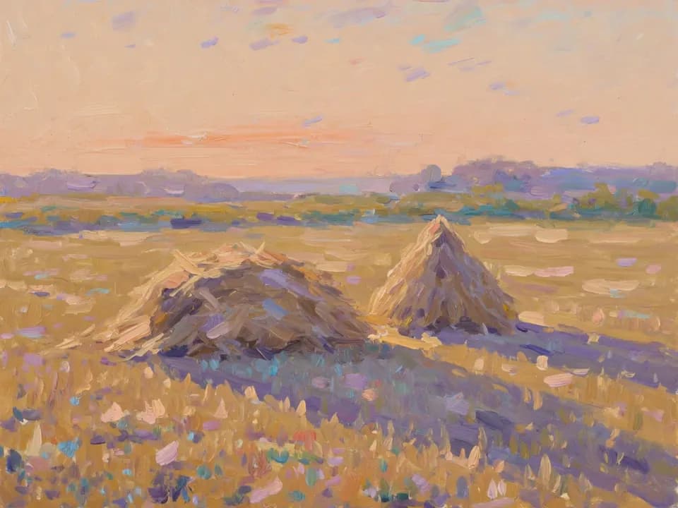 Hay field painting