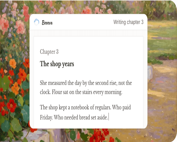 Chapter 3, The shop years, open in the manuscript