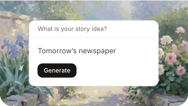 Plot generator prompt for tomorrow's newspaper