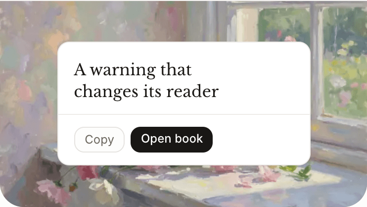 Kept plot A warning that changes its reader, ready to open a book