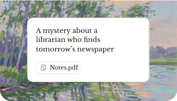Novel prompt for a librarian mystery, with notes