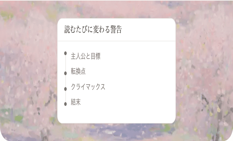 読むたびに変わる警告のプロット骨格
